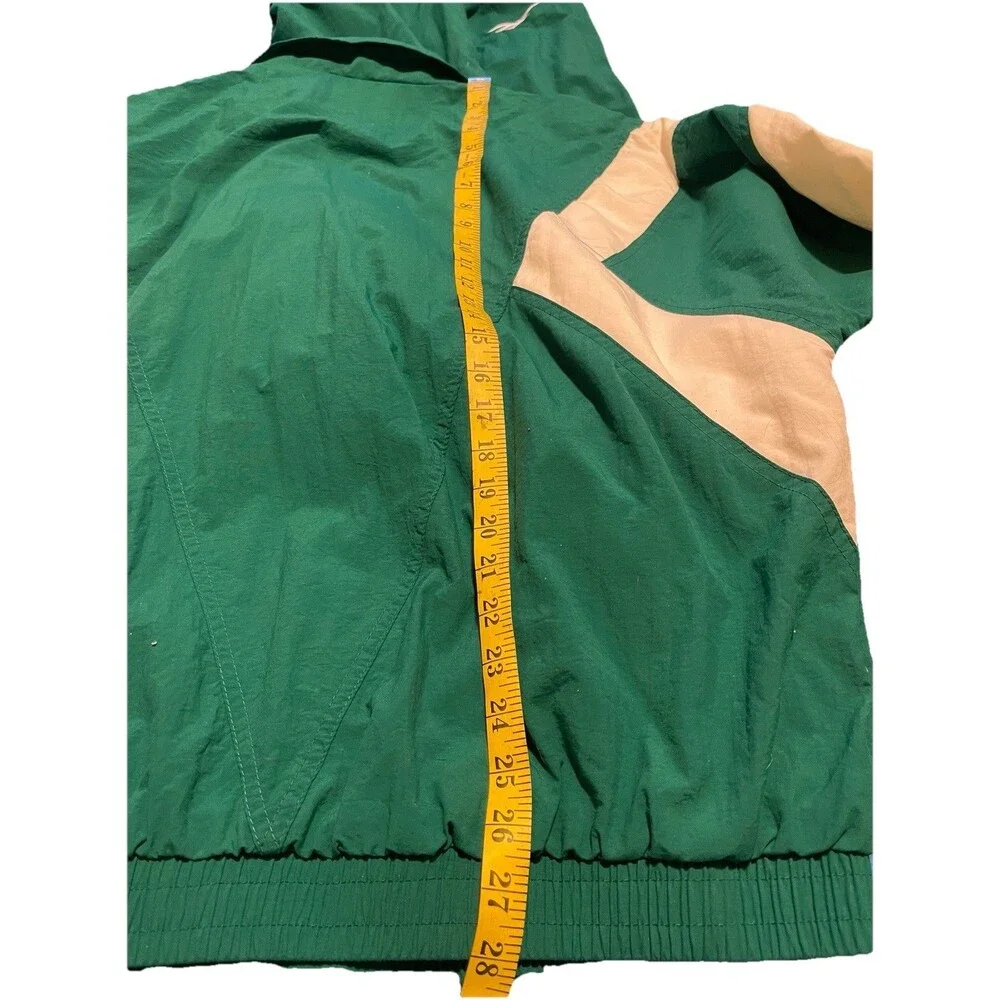 Vtg 90s REEBOK Vector Tracksuit Set XL Green White Windbreaker Jacket Pants